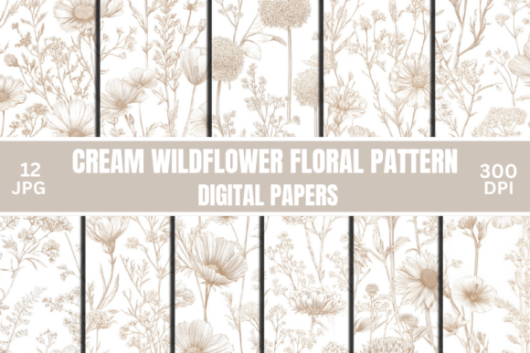 Download Delicate Cream Wildflower Floral Pattern - Wild Collection
