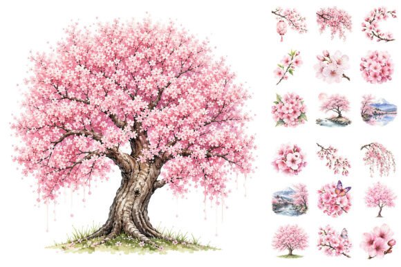 Download Watercolor Cherry Blossom, Sakura Floral - Cherry blossom Collection