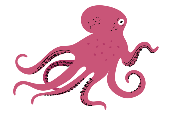 Download Cute Mollusk Twisted Long Limb. Octopus - Mollusk Collection