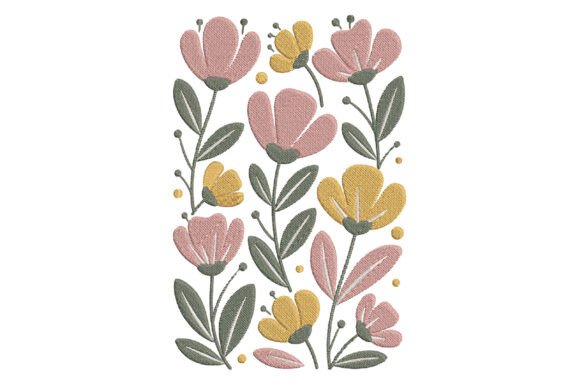 Download Pastel Wildflower Embroidery Design - Wild Collection