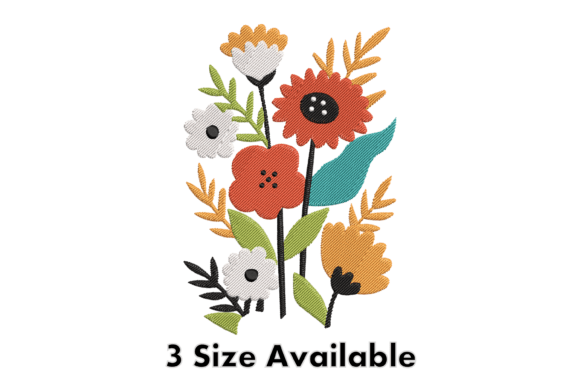 Download Colorful Wildflower Embroidery Design - Wild Collection