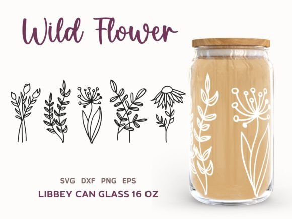 Download Wild Flower Libbey Can Glass 16oz SVG - Wild Collection