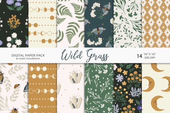 Download Wild Grass Digital Papers Pack - Wild Collection