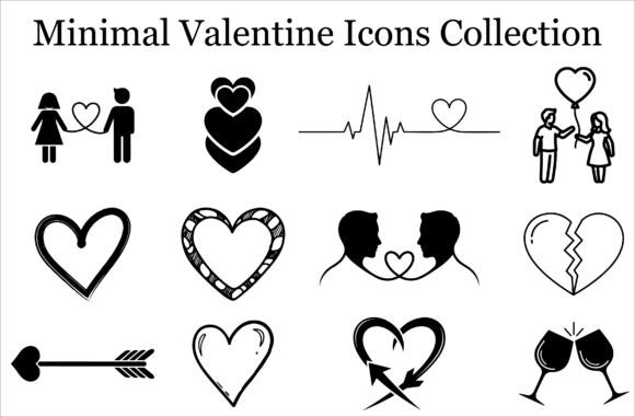 Download Valentine Line Art Clipart Bundle - Line art clipart Collection