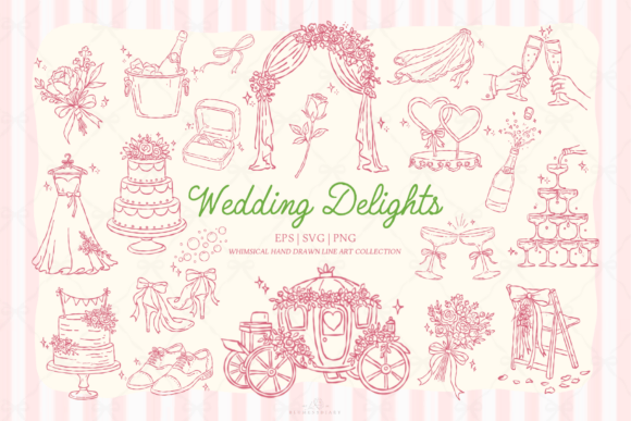 Download Wedding Delights Line Art Clipart - Line art clipart Collection