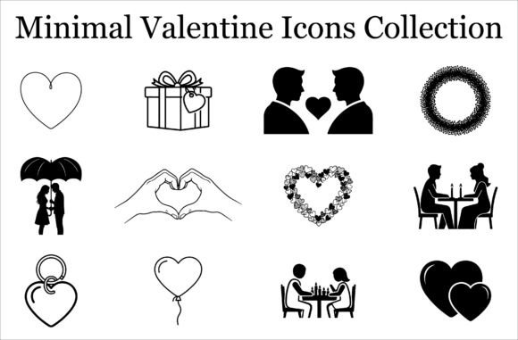 Download Valentine Line Art Clipart Bundle - Line art clipart Collection