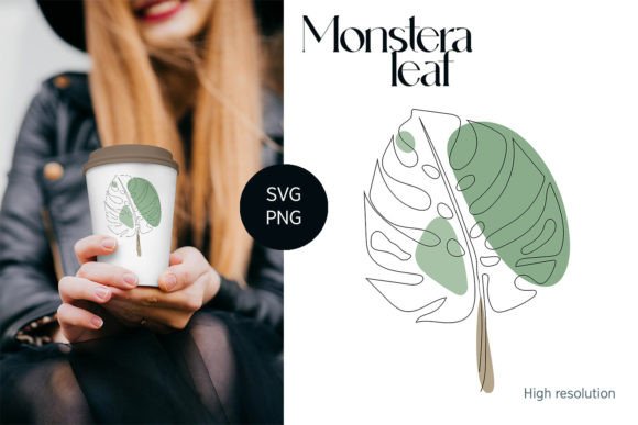 Download Monstera Leaf One Line SVG &amp; PNG Art 2 - One line Collection