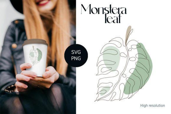 Download Monstera Leaf One Line SVG &amp; PNG Art - One line Collection