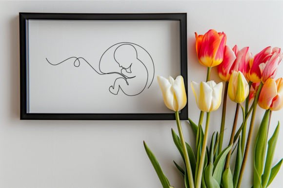 Download One Line Drawing Baby in Womb Vector - One line Collection