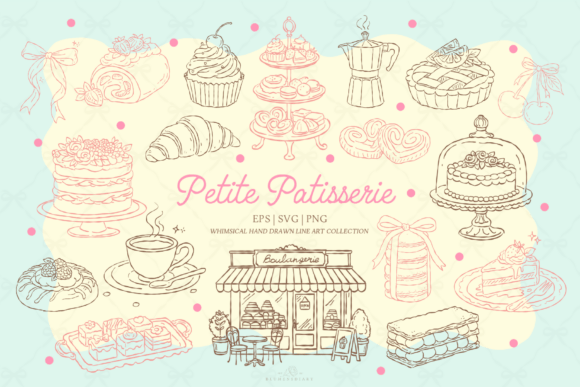 Download Patisserie Dessert Line Art Clipart - Line art clipart Collection
