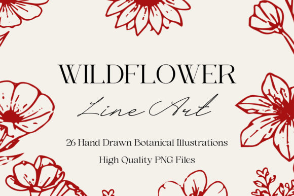 Download Wildflower Line Art PNG Bundle - Wild Collection