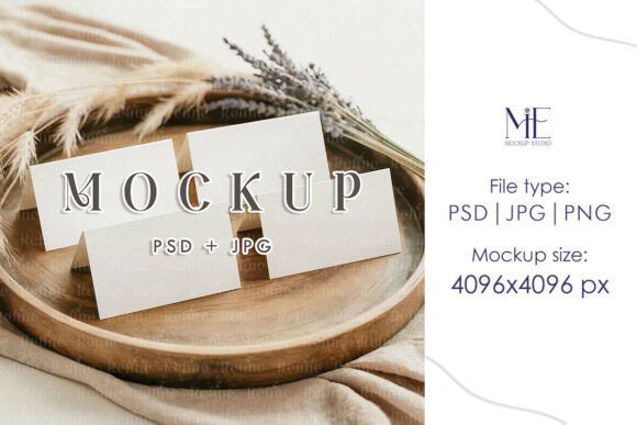 Download Place Card Mockup Tent Fold Name Cards - Premium Resources